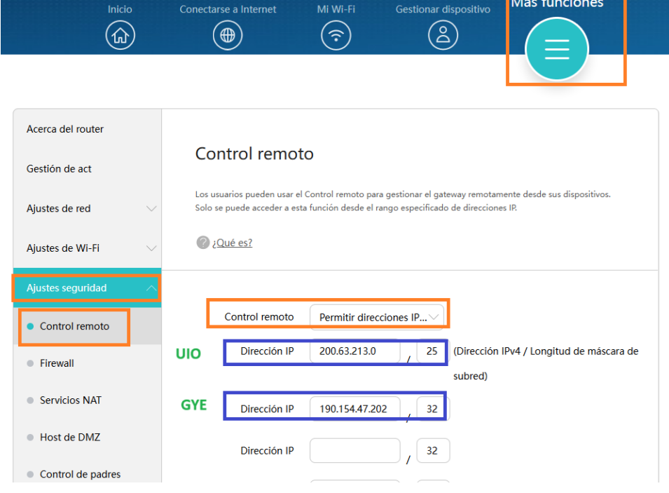 Opciones de Configuración de IP